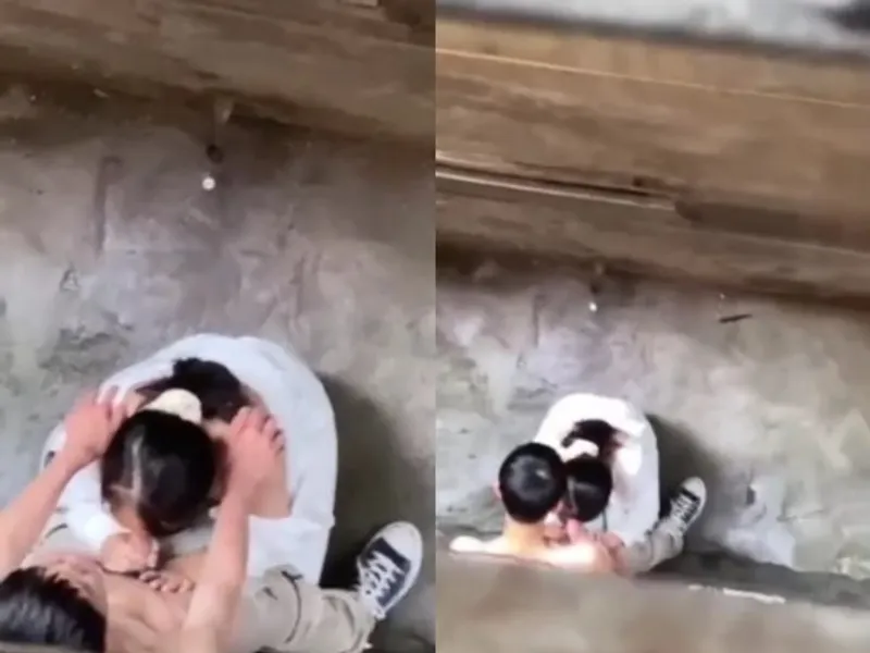 Quay lén em học sinh mút dương vật anh người yêu ở khe nhà